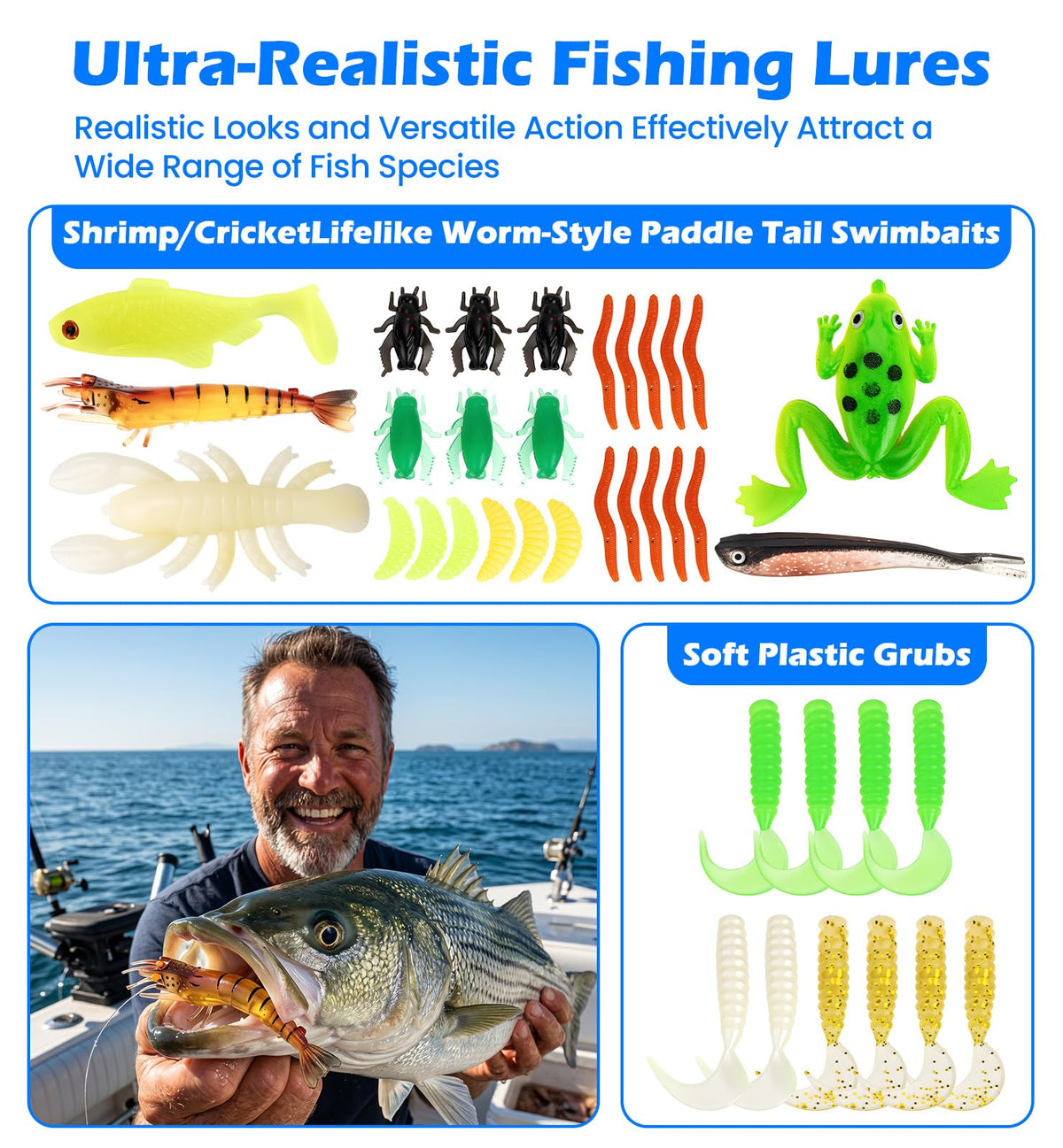 2026 Fishing Lure Advent Calendar 24 Days for Men Teens