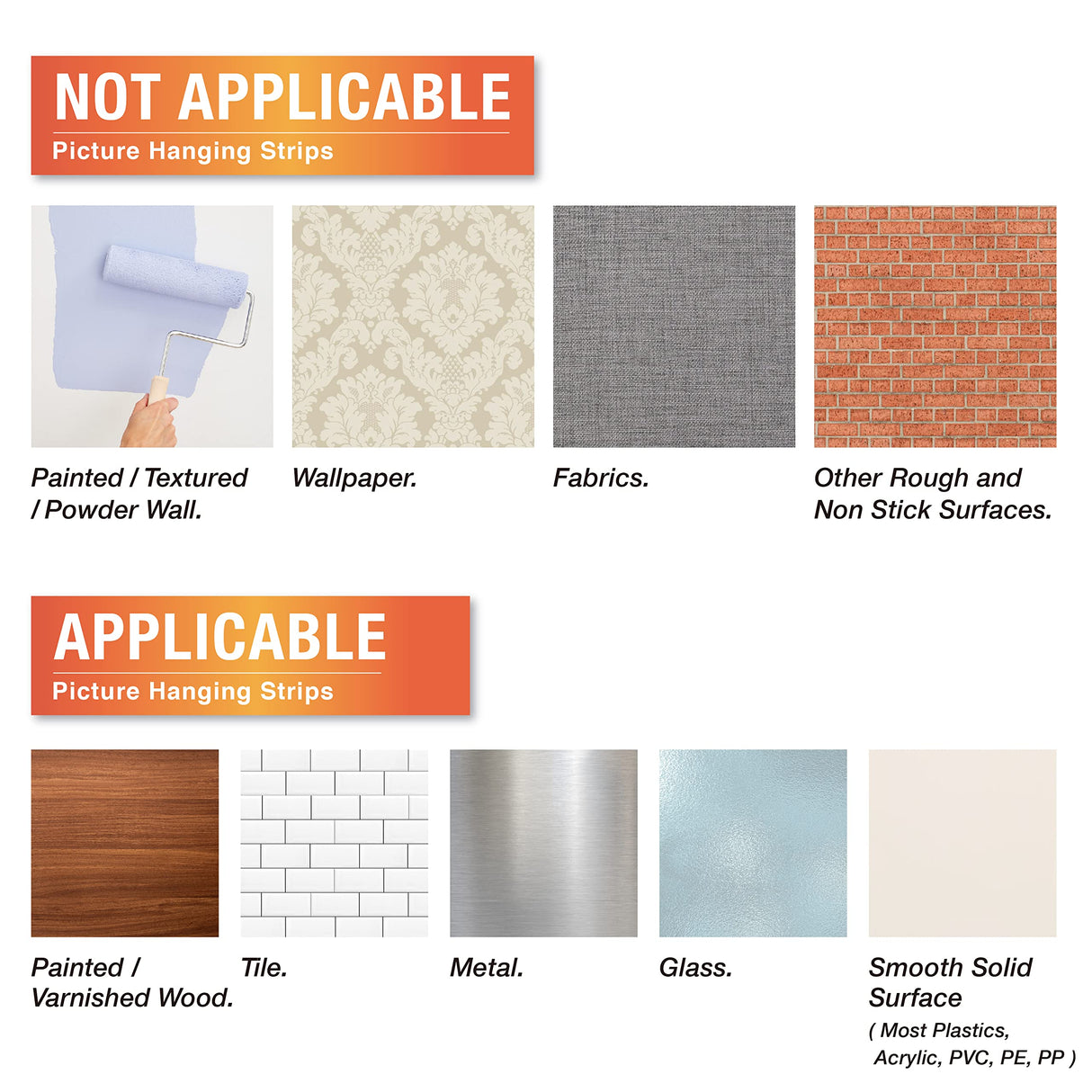 MOVELYST 64-Pairs(128 Strips) Medium Picture Hanging Strips, Hook and Loop Tape, Picture Hanger Damage Free, Waterproof Adhesive Strips for Frame Hanging and Christmas Decorations, Heavy Duty