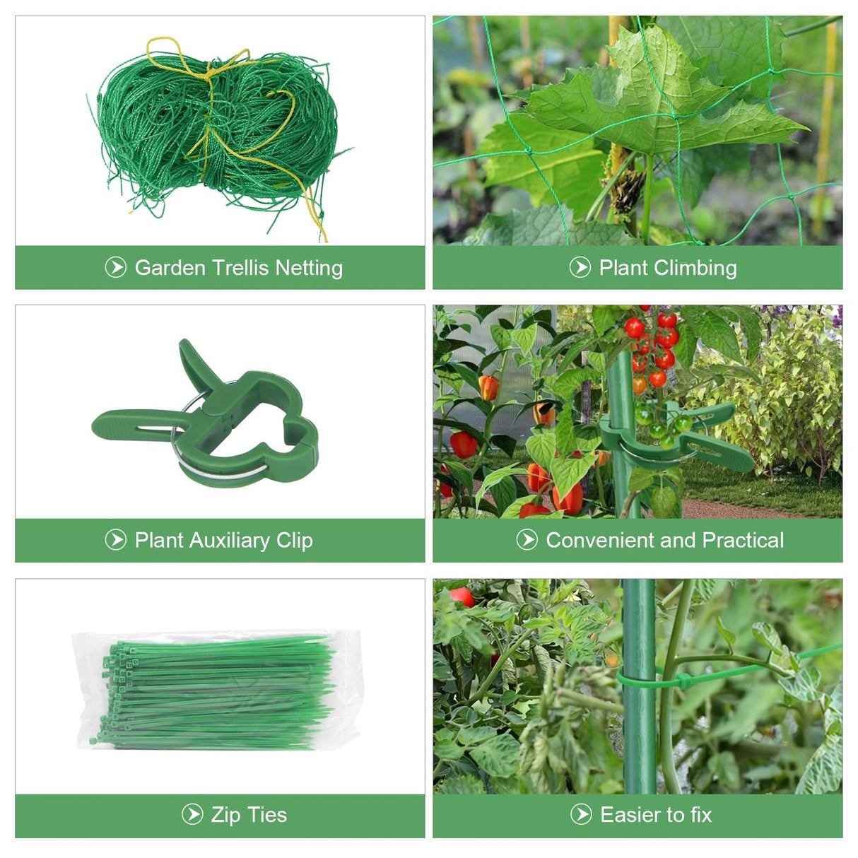 2PCS Cucumber Trellis for Climbing Plants Outdoor, Garden Trellis for Raised Bed Garden,Vegetable Grow Supports with Climbing Net for Tomato Bean Squash, Grape Zucchini (2PCS)