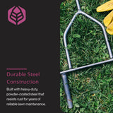 Yard Butler Manual Lawn Coring Aerator, ID-6C - Lawn Care Tool for Aerating - Long-Handled - Power-Coated Steel Construction - Comfortable Cushioned Handles Garden Tool - Easy to Use