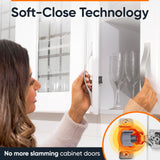 Decobasics 60 Pack Soft Close Cabinet Hinges – 7/16" Overlay for Kitchen Cabinet Doors, Face Frame Concealed Hidden Hinges – Stainless Steel, Self-Closing with 3-Way Adjustment & Slow Close Damper