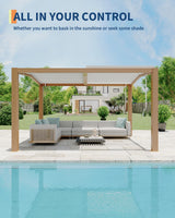 Peak Roof Louvered Pergola 11 ft x 13 ft, Outdoor Aluminum Pergola