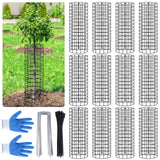 12p Tree Protectors from Deer,16.5 Inches High Pre-Curved Metal Mesh Tree Trunk Protector Stackable Vertically or Horizontally, Tree Tubes Wrap for Saplings and Fruit Garden