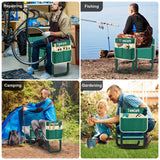 TomCare Garden Kneeler and Seat 11.14” Wider Larger Soft Kneeling Pad Garden Bench with 2 Large Tools Pouches Heavy Duty Foldable Garden Stool Gardening Gifts for Women Men Gardeners Seniors, Green