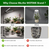Wotime Grow Light for Indoor Plants,6000K White Sun Spectrum Growing Light Lamp with Red Blue LED for Pot Succulents Seeds, Light Strip Foldable & Height Extendable 9-25'', Auto Timer 4 8 12Hrs