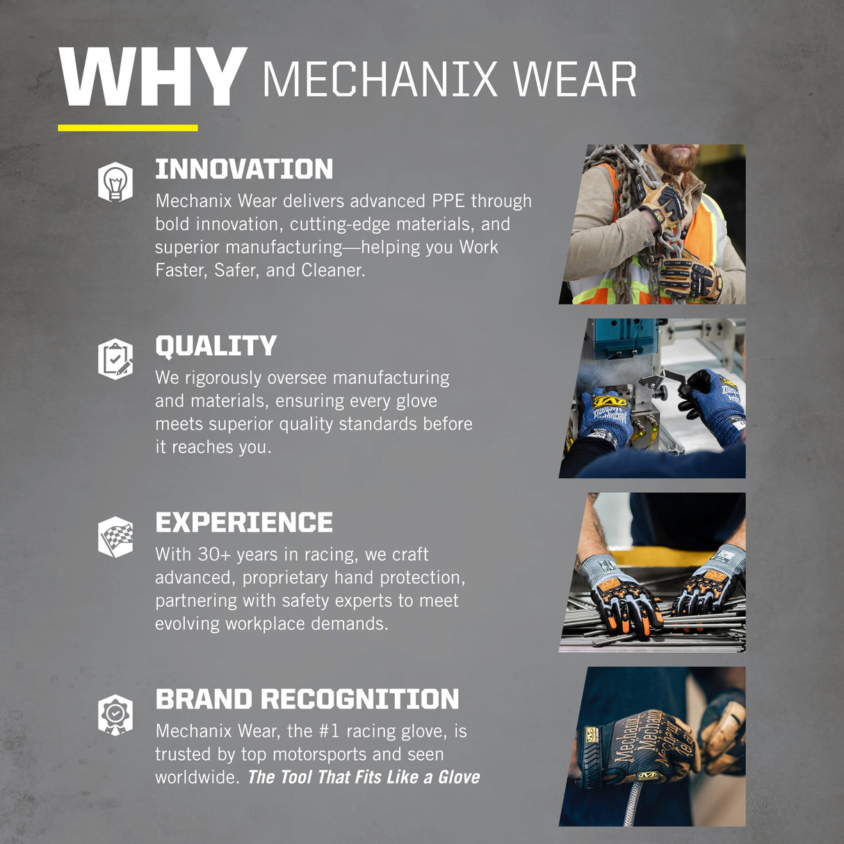 Mechanix Wear Original Work Gloves - Multi-Purpose Outdoor Work Gloves - Secure Fit - Durable & Machine Washable - Breathable & Comfortable - X-Small - Black