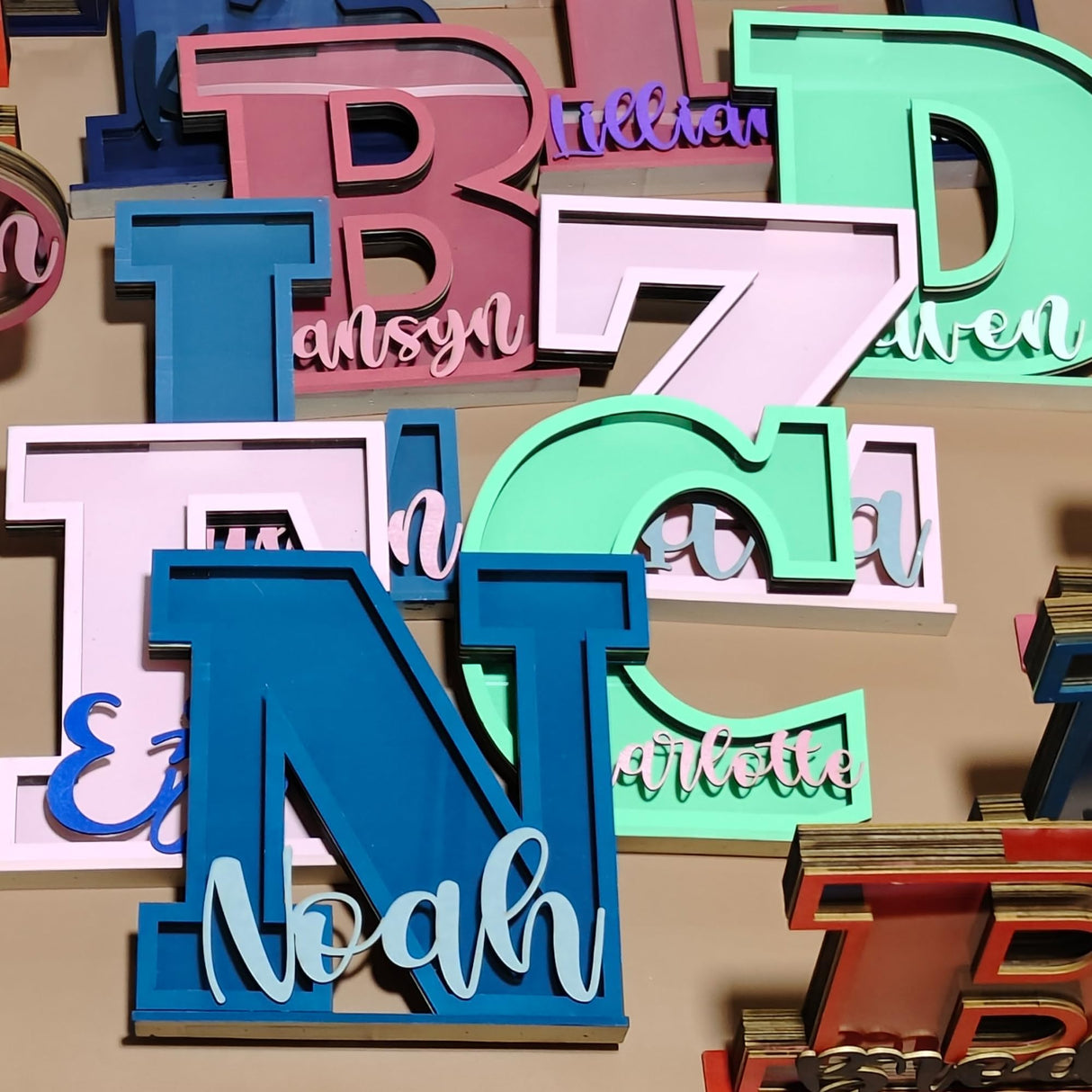 Personalized Name Letter Piggy Bank, 10 Inch Large Wooden Piggy Bank for Kids, 26 Letters Custom Wood Money Box Gift for Boys Girls Christmas Birthday