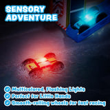Tub Works® Splash Wheels™ Bathtime Raceway Car Ramp Toddler Bath Toy | Race Car Track with 2 Water-Activated Light-Up Racers | Light Up Bath Toys Flash & Change Colors | Engaging Bathtub Toys for Kids