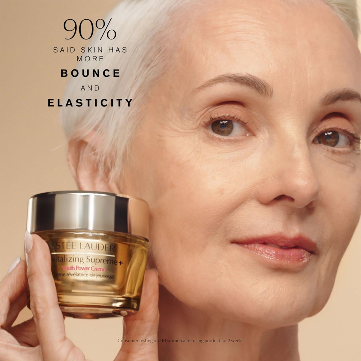 Estée Lauder Revitalizing Supreme+ Youth Power Cream Moisturizer with Hyaluronic Acid & Peptides, Anti Aging, 2.5 Ounce