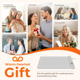 Graphene Warming Mat for Food, Electric Warming Tray with 6 Temp & 6H Timer, 300W Full Surface Heating, Waterproof Foldable Mat for Countertop, Parties, Buffets, Home Use (Light Gray)