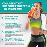 CB Supplements Multi Collagen Protein – Hydrolyzed Collagen for Joint, Skin, Gut, Hair & Nail Health – Chocolate Flavored Powder with Types I, II, III, V & X – Grass-Fed & Clean – 58 Servings