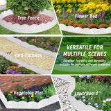 30Pcs 30Ft White Landscape Edging Border Decorative Garden with Stakes Kits