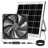 7.1" Solar Powered Exhaust Fan, 16.5 ft Cord + 25W Solar Panel Greenhouse Ventilation Fan, 3800RPM IPX7 Waterproof Solar Vent Fan for Chicken Coop, Shed, Dog House, Outdoor Intake & Exhaust