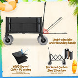 Beach Wagon with Big Wheels for Sand with 9" All Terrain Inflatable Tires