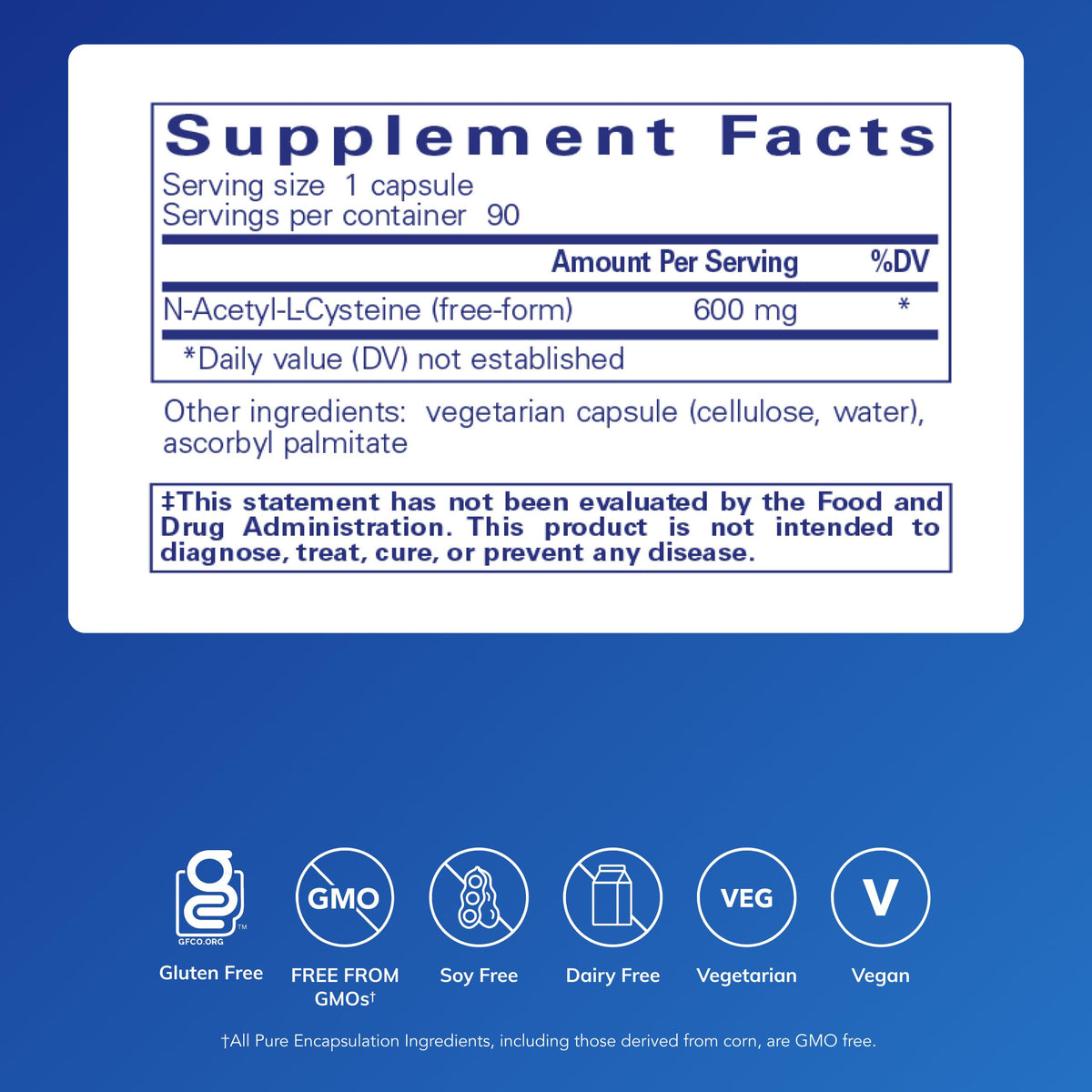 Pure Encapsulations NAC 600 mg, 90 Capsules