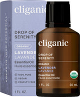 Cliganic Organic Lavender Essential Oil, 1oz - 100% Pure Natural Undiluted, for Aromatherapy Diffuser | Non-GMO Verified (Packaging May Vary)