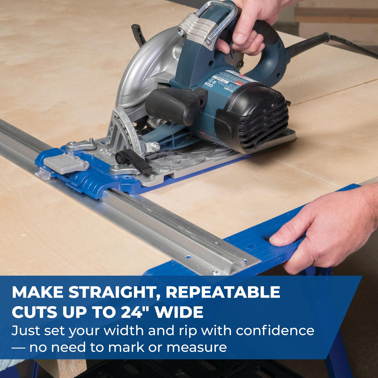 Kreg KMA2685 Rip-Cut Circular Saw Guide - Cutting Tool - Guide is Best for Regular (Side-Blade) Circular Saw - Ensure Compatibility Before Use - Woodworking Tools for Home Improvement