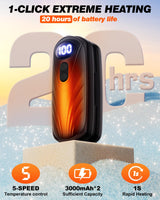 Funaudio Hand Warmers Rechargerable 2 Pack - 6000mAh Electric AI Handwarmers with LED Display, 5-Level, 2 in 1 Portable Heater, Stocking Stuffers, Gifts for Women/Men/Christmas/Golf/Hunting Essentials