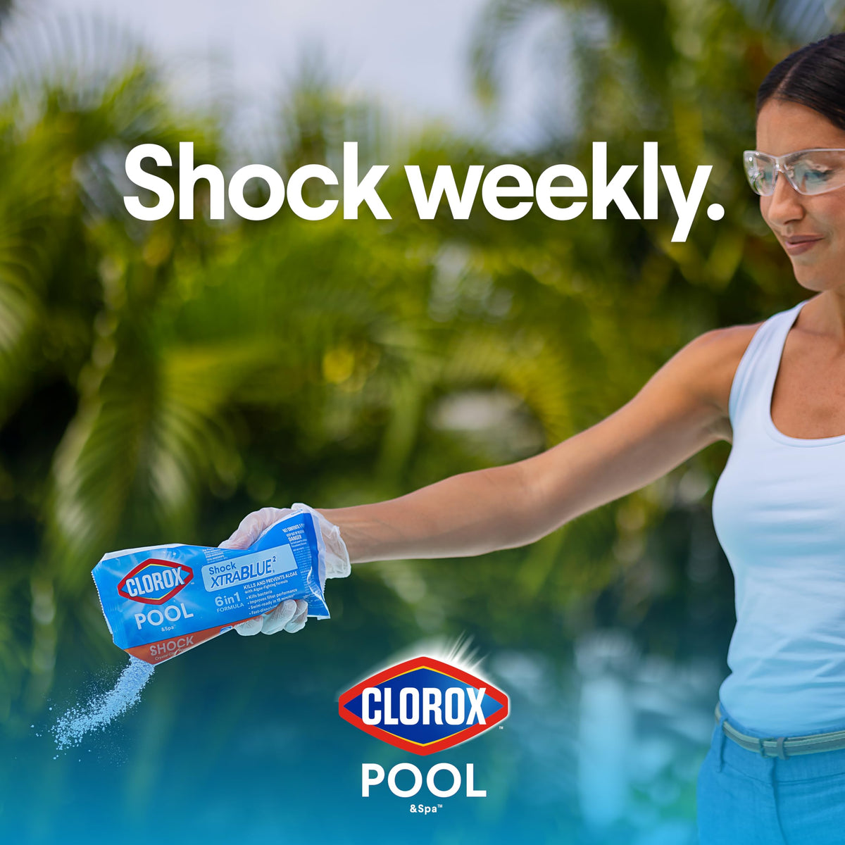 Clorox® Pool&Spa™ Shock XTRABLUE® Plus, Kills Bacteria & Algae in Swimming Pools, Swim-Ready in 15 Minutes, (12-Pack), Granular