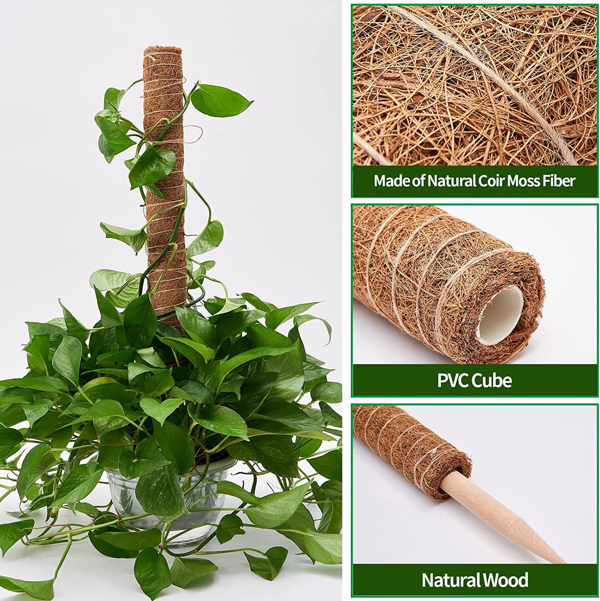Eibikdi 101in Moss Pole for Plants Monstera 8 Pcs
