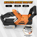 3-IN-1 Kids Garden Tools with Lights and Sounds, Weed Wacker Toy, Leaf Blower Toy, and Hedge Trimmer, Yard Tools Outdoor toys for Boys Pretend Role Play, Christmas Birthday Gifts for Kids 3,4,5,6,7,8+