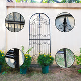 SCENDOR Garden Trellis for Climbing Plants 70.8" H x 25.6" W Metal Wrought Iron Outdoor Wall Panel for Vines Flowers Elegant Accent Decorative Garden Structure