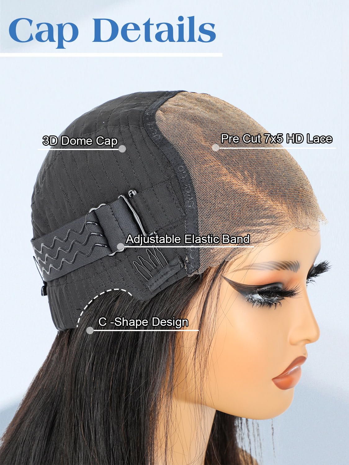 Ashart 10 Inch Bob Straight Side Part 7x5 Wear and Go Glueless Wigs Human Hair Pre Cut Pre Plucked Pre Bleached HD Lace Front Bob Wig Human Hair 180% Density Short Straight Bob Wigs for Black Women