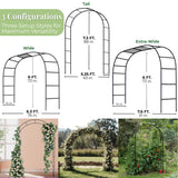 Thickened Tube Garden Arch,7.3ft Heavy-Duty Metal with 16mm Steel Tubes & 0.5mm Thickened Wall, Durable Outdoor Trellis for Climbing Plants,Roses,Garden Party,Ceremony & Decorations (Black)