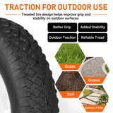 LotFancy 4.80/4.00-8 Tire and Wheel, 2 Pack 16 Inch Pneumatic Wheelbarrow Replacement Wheels, 5/8" Bearings, Adjustable 3" to 7" Centered Hub, for Wheelbarrows, Garden Carts, Yard Wagons