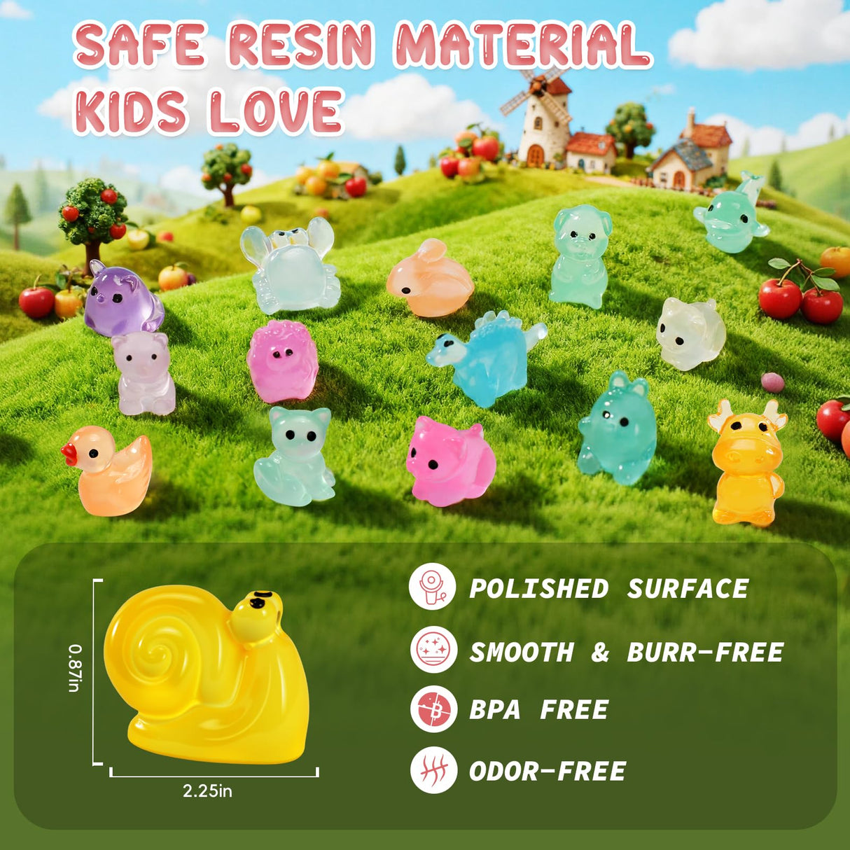 Rkyzhuang 320 Pcs Mini Resin Animals with Blind Bags, Glow in The Dark Tiny Resin Figures Mystery Bags, Miniature Animals for Classroom Rewards, Party Favors, Fairy Garden & Dollhouse Decor