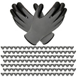 YOUKE OLA 120 Pair Gardening Gloves for Men Women, Breathable Rubber Coated Garden Gloves Working Gloves for Gardening, Construction Black