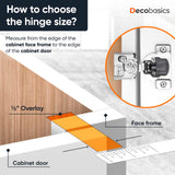 Decobasics 50 Pack Soft Close Cabinet Hinges – 1/2" Overlay for Kitchen Cabinet Doors, Slow Self-Closing Concealed Hidden Hinges for Face Frame –Stainless Steel, 3-Way Adjustable & Quiet Close Damper