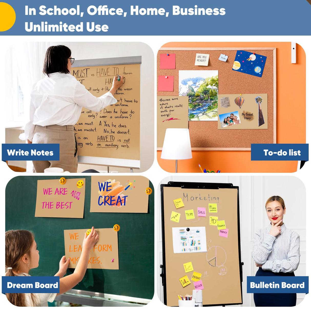 36" x 3600" (300') Brown Kraft Paper Roll, Gift Wrapping Paper for Craft Bulletin Board Art Decorative Paper Roll Christmas Bouquet Flower Table Covering Packing Shipping Moving Supplies 70GSM 50LB