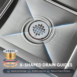 WILPREP Commercial Mop Sink, 19x16x8 Inch 304 Stainless Steel Utility Sink with Strainer & X-Shaped Floor Guides for Kitchen Laundry Garage Pet Salon