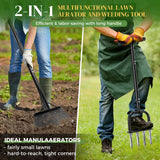 easymake 2-in-1 Lawn Aerator & Weeding Tool Set, SnowShovel - Multifunctional Garden Soil Aerator,Weed Remover, and Snow Shovel for SmallLawns, Tight Corners, and Yard Care
