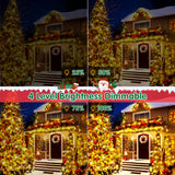 XURISEN 403FT 1000 LED Christmas Lights Outdoor Green Wire String Lights 8 Modes with Timer Memory Waterproof Fairy Light Plug in for Xmas Tree Wedding Yard Party Holiday Decorations(Warm White)