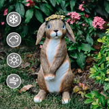 Lonyin Rabbit Garden Statue, Bunny Animal Figurines Indoor Outdoor Statues