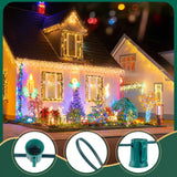 Brightown C9 Light Strand, 100 FT Outdoor String Lights Christmas Stringer with 100 Sockets for Christmas Decor Patio, E17 Light Socket, 12 Spacing, Green Wire