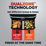 Ninja Foodi Air Fryer, 10 Qt DualZone, 6-in-1, Black, DZ302