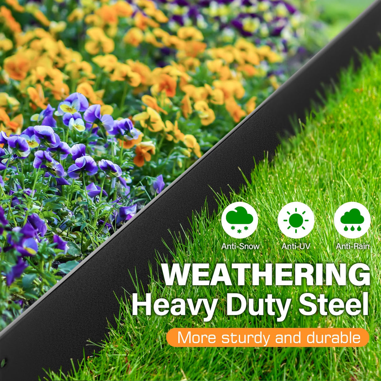 LAVEVE Galvanized Steel Landscape Edging 10-Pack, 40" L x 5" H (33Ft Total)
