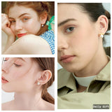 Kaibig 6 Pairs Pearl Stud Earrings for Women Gold Bar Knot Clover Cubic Zircon Stud Mixed Styles Pearl Earrings Set Perfect for Wedding Prom Party Daily Wear Elegant Jewelry for Women