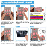 Garage Door Opener Keypad with 2 Garage Door Opener Remote for Liftmaster Chamberlain Craftsman Remote Keypad 877MAX 893LM 893Max 971LM 371LM, Purple Yellow Red Orange Learn Button