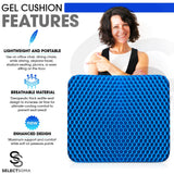 SelectSoma Gel Seat Cushion for Long Sitting Pressure Relief for Back, Sciatica, Coccyx, Tailbone Pain - Cushion for Office Chair, Wheelchair, Car & Truck, Patio Chairs - Egg Seat Pad