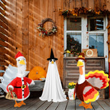 JcHrmers 3 Sets Porch Goose Outfits Halloween Thanksgiving Christmas Goose Outfit Lawn Porch Goose Clothes Fits 23" Cement Plastic Goose Statue for Outdoor Garden Yard Patio Statue Art Decor