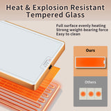 Warming Mat for Food (Extra Long 40"x12"), Warming Trays for Buffets Party & Daily Use, Temperature Control Food Warmer, Full Surface Warm Tempered Glass Food Warming Mat, White Electric Warming Tray
