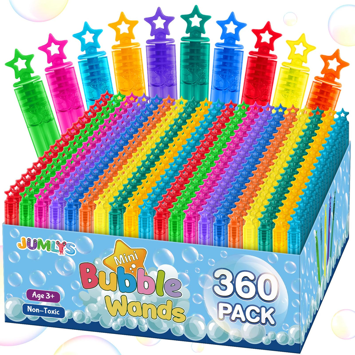240 Pcs Mini Bubble Wands in 6 Colors, Bulk Party Favors for Kids, Themed Birthday, Christmas, New Year, Valentine, Carnival, School Classroom Prizes for Boys & Girls, Ideal Goodies Bags Stuffers
