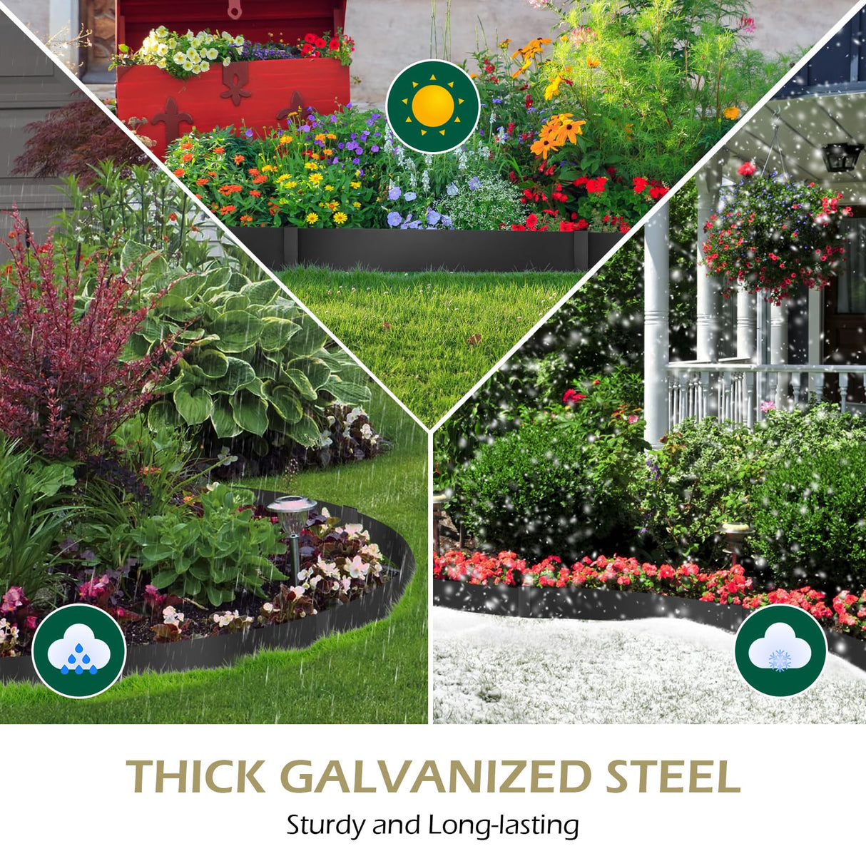 Dyna-Living 40 x 6 Inch Metal Edging for Landscaping 6 Pack Garden Edging