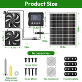 INNOLAND Solar Fan for Chicken Coop & Greenhouse, 25W Solar Powered Exhaust Fan with 7500mAh Battery, Smart 3 Modes with Motion Sensor, IP65 Waterproof Ventilation Kit for Shed | Dog House | Workshop