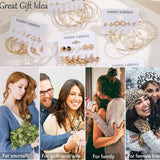 54 Pairs Gold Hoop Earrings Set for Women Multipack, Boho Fashion Statement Stud Hoop Earring Pack Butterfly Shaped Assorted Small Big Earrings for Jewelry Gift