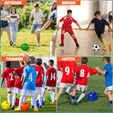 Glimin 6 Pcs Operation Christmas Soccer Ball Bulk with Pump Needles, Official Deflated Soccer Ball Gift for Youth Adult Game Training Practice Christian Charity Donation(Bright Color,Size 4,Fresh)